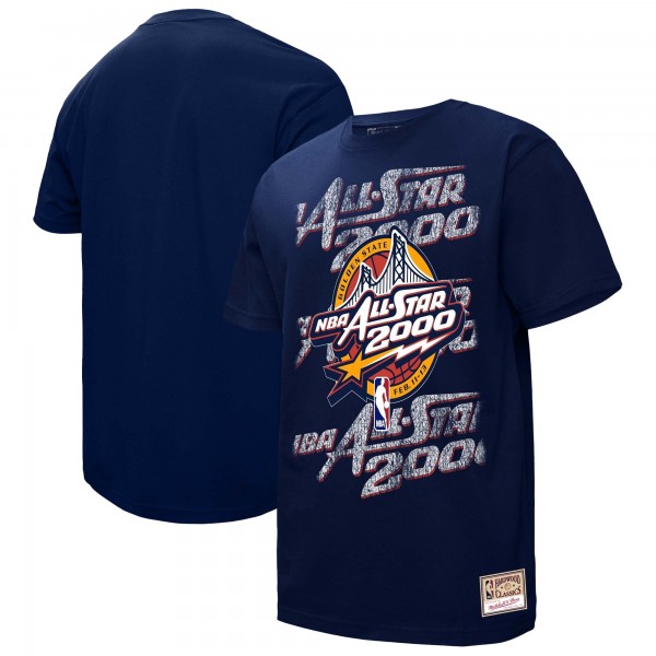 Unisex 2000 NBA All-Star Game Mitchell & Ness Navy Distressed Hardwood Classics Throwback T-Shirt
