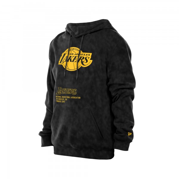 Толстовка Los Angeles Lakers New Era Black Sport Night Mineral Wash