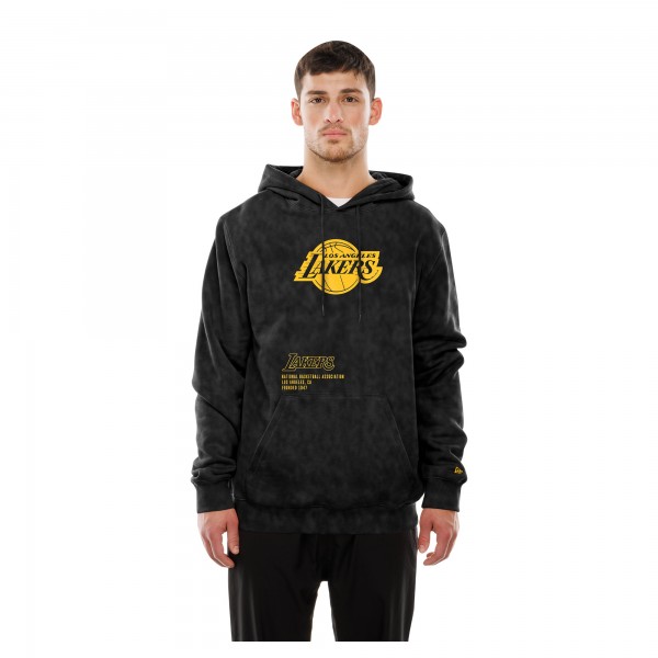 Толстовка Los Angeles Lakers New Era Black Sport Night Mineral Wash