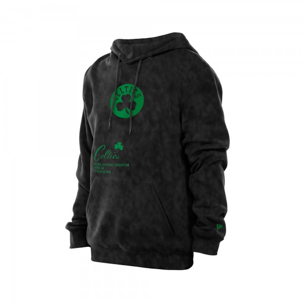 Boston Celtics New Era Black Sport Night Mineral Wash Pullover Hoodie