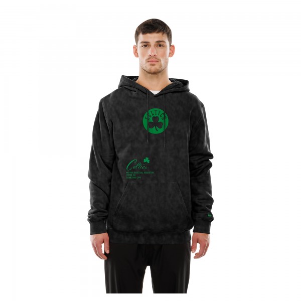 Boston Celtics New Era Black Sport Night Mineral Wash Pullover Hoodie