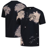 New York Knicks New Era Black Injection Bleached Out Raw Edge Oversized T-Shirt