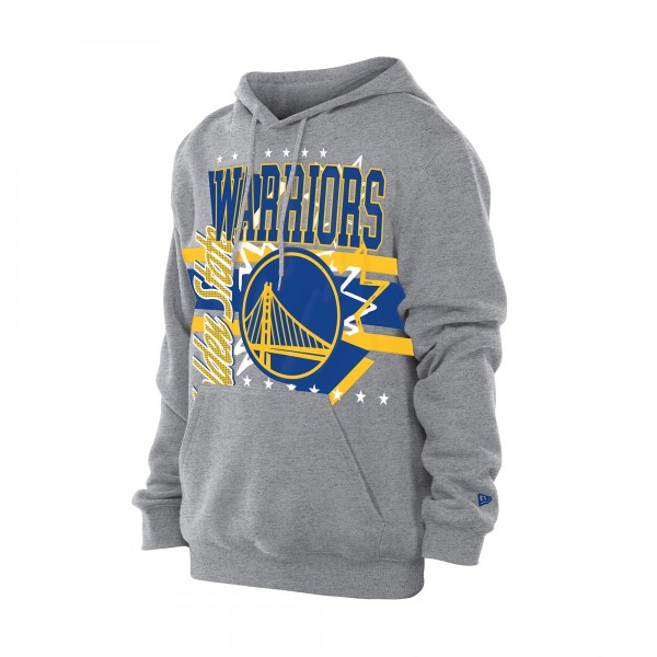 Golden State Warriors New Era Heather Gray Injection Sport Classics Fleece Hoodie
