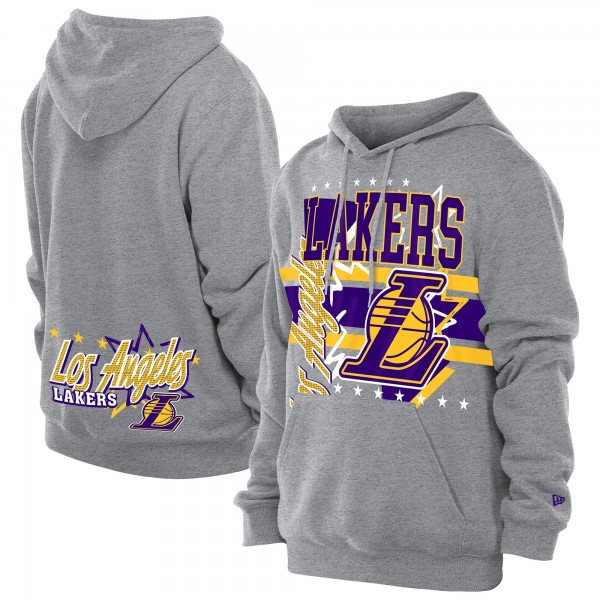 Толстовка Los Angeles Lakers New Era Heather Gray Injection Sport Classics Fleece