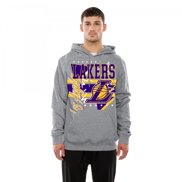 Толстовка Los Angeles Lakers New Era Heather Gray Injection Sport Classics Fleece