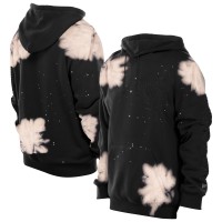 New York Knicks New Era Black Injection Bleached Out Raw Edge Hoodie