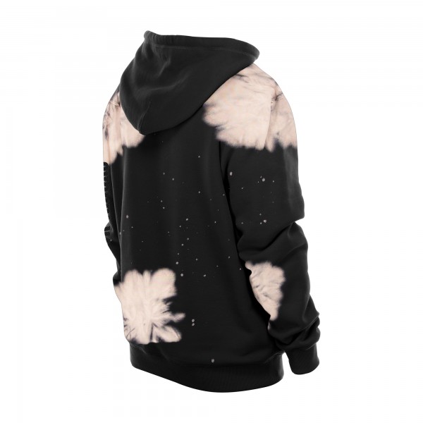 New York Knicks New Era Black Injection Bleached Out Raw Edge Hoodie