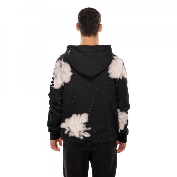 New York Knicks New Era Black Injection Bleached Out Raw Edge Hoodie