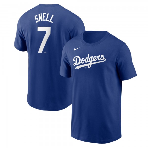 Los Angeles Dodgers Blake Snell Nike Blue Fuse Name & Number T-Shirt