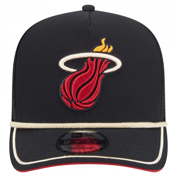 Бейсболка Miami Heat New Era Black Vintage Team Rope A-Frame 9FIFTY Snapback