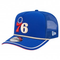 Бейсболка Philadelphia 76ers New Era Royal Vintage Team Rope A-Frame 9FIFTY Snapback