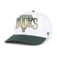 Бейсболка Milwaukee Bucks 47 White/Hunter Green Tribute Two-Tone Hitch