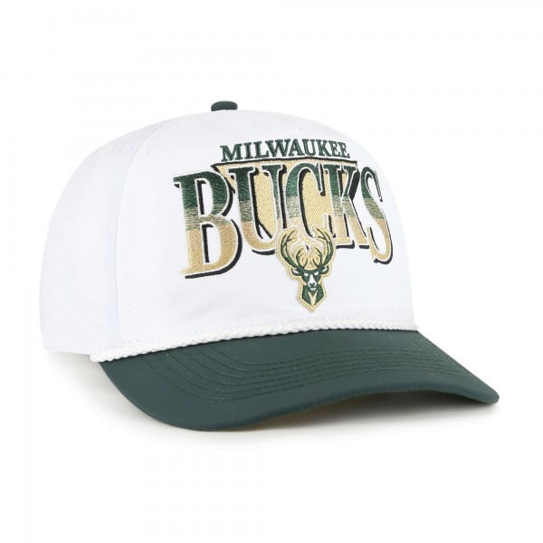 Бейсболка Milwaukee Bucks 47 White/Hunter Green Tribute Two-Tone Hitch