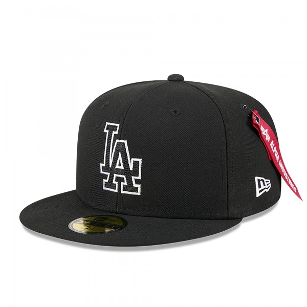 Бейсболка Los Angeles Dodgers New Era x Alpha Industries Black 59FIFTY