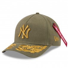 Бейсболка New York Yankees New Era x Alpha Industries Olive A-Frame 9FORTY