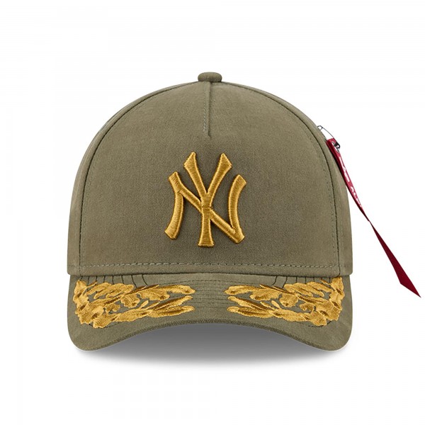 Бейсболка New York Yankees New Era x Alpha Industries Olive A-Frame 9FORTY