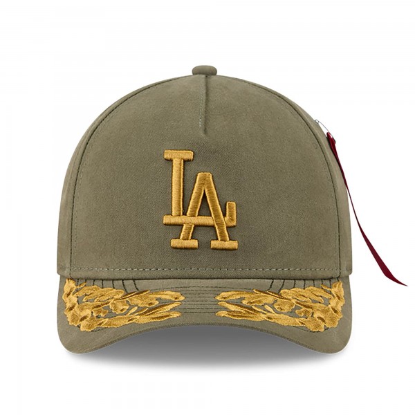 Бейсболка Los Angeles Dodgers New Era x Alpha Industries Olive A-Frame 9FORTY