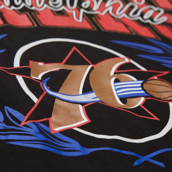 Philadelphia 76ers Mitchell & Ness Black NBA x Michelob Ultra Rewind II T-Shirt