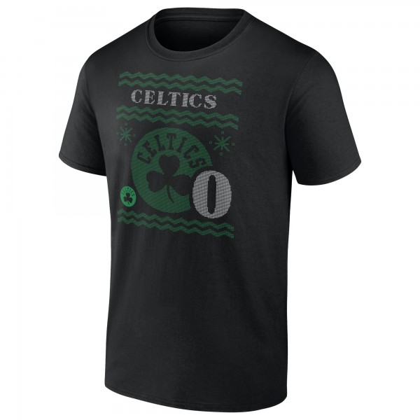 Футболка Jayson Tatum Boston Celtics Ugly Sweater Name & Number - Black