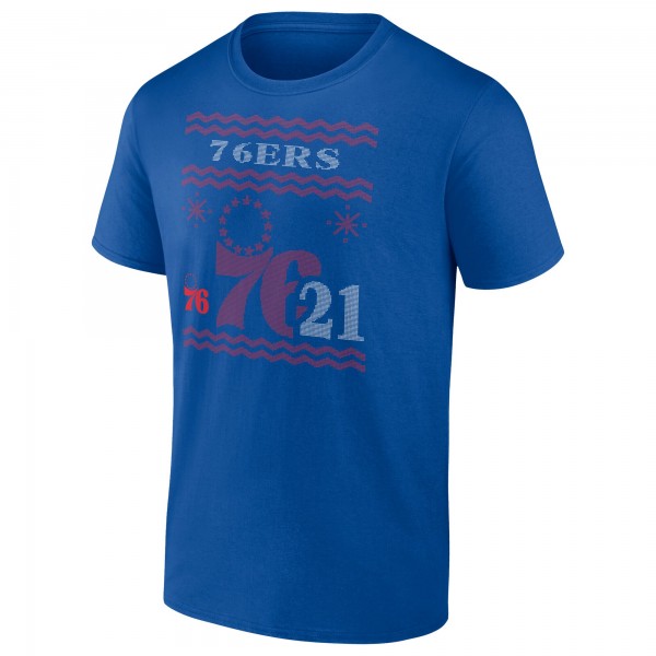 Philadelphia 76ers Joel Embiid Royal Ugly Sweater Name & Number T-Shirt