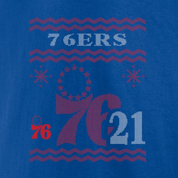 Philadelphia 76ers Joel Embiid Royal Ugly Sweater Name & Number T-Shirt