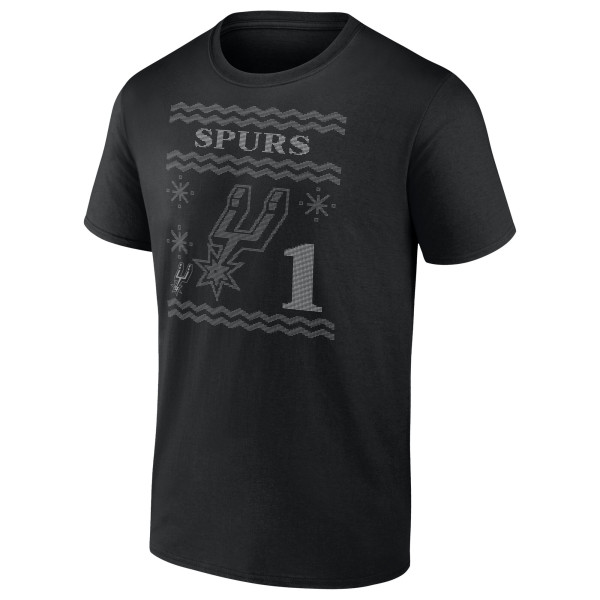 Футболка San Antonio Spurs Victor Wembanyama Black Ugly Sweater Name & Number