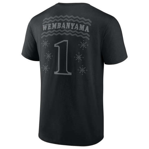 Футболка San Antonio Spurs Victor Wembanyama Black Ugly Sweater Name & Number
