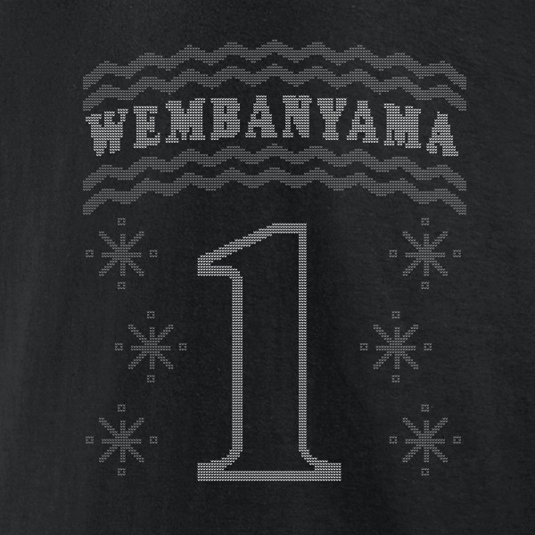 Футболка San Antonio Spurs Victor Wembanyama Black Ugly Sweater Name & Number