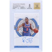RJ Barrett New York Knicks Autographed 2019-20 Panini National Treasures Apprentice Ink Black Box #AI-RJB #1/1 BGS Authenticated 8/10 Rookie Card - 9,8,7.5,8.5 Subgrades