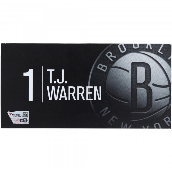 TJ Warren Brooklyn Nets Fanatics Authentic Player-Issued #1 Black Nameplate from the 2022-23 NBA Season