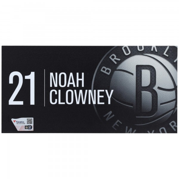 Noah Clowney Brooklyn Nets Fanatics Authentic Player-Issued #21 Black Nameplate from the 2024-25 NBA Season