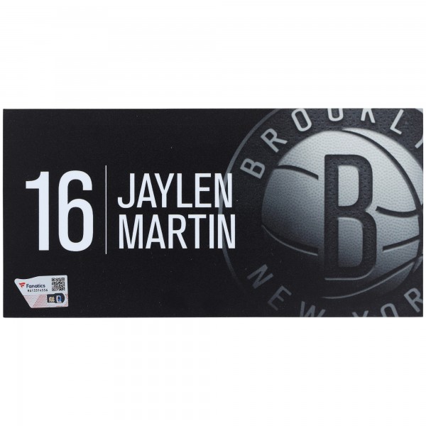 Jaylen Martin Brooklyn Nets Fanatics Authentic Player-Issued #16 Black Nameplate from the 2024-25 NBA Season