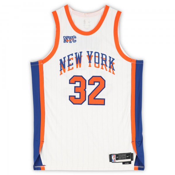 Karl-Anthony Towns New York Knicks Autographed Fanatics Authentic Nike White 2024-25 City Edition Authentic Jersey