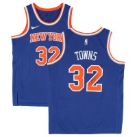 Karl-Anthony Towns New York Knicks Autographed Fanatics Authentic Nike Blue Icon Edition Swingman Jersey