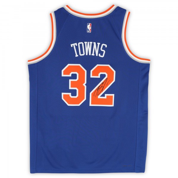 Karl-Anthony Towns New York Knicks Autographed Fanatics Authentic Nike Blue Icon Edition Swingman Jersey