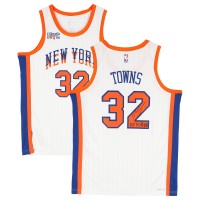 Karl-Anthony Towns New York Knicks Autographed Fanatics Authentic Nike White 2024-25 City Edition Swingman Jersey with NY Forever Inscription