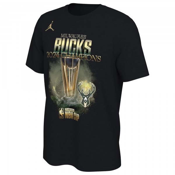 Футболка Milwaukee Bucks Jordan Brand Unisex 2024 NBA Cup Champions Locker Room Authentic - Black