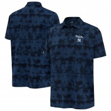 New York Yankees Antigua Heather Navy Palm Tree Spring Training Shadow Polo