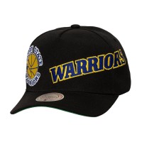 Бейсболка Golden State Warriors Mitchell & Ness Black Busted Logo Wordmark Wrap-Around Pro Pinch