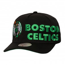Бейсболка Boston Celtics Mitchell & Ness Black Busted Logo Wordmark Wrap-Around Pro Pinch