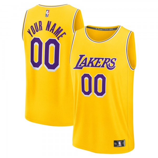 Подростковая Los Angeles Lakers Fanatics Gold Custom Fastbreak Jersey - Icon