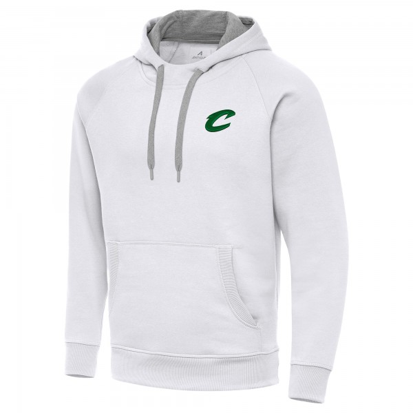 Cleveland Cavaliers Antigua White St. Patricks Day Victory Raglan Pullover Hoodie