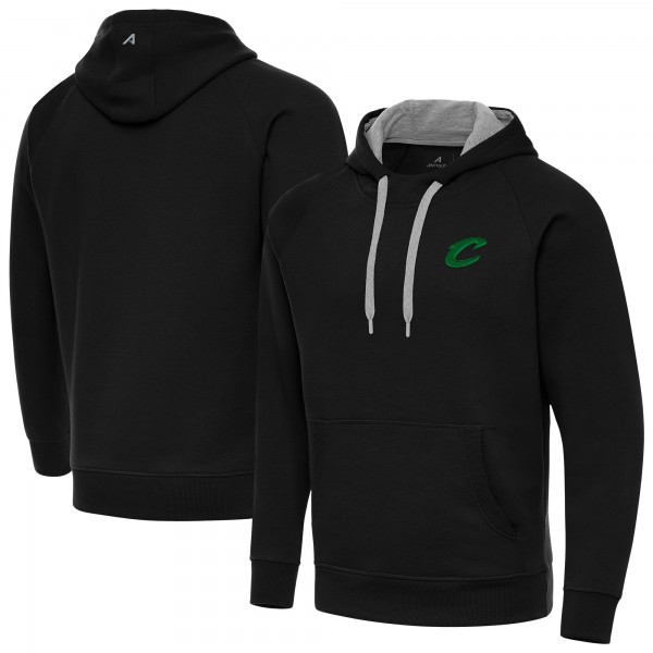 Cleveland Cavaliers Antigua Black St. Patricks Day Victory Raglan Pullover Hoodie