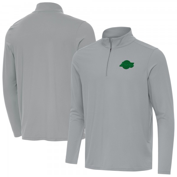 Кофта на короткой молнии Los Angeles Lakers Antigua St. Patricks Day Intent - Gray