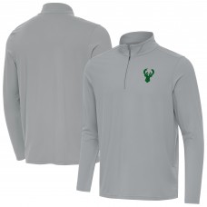 Кофта на короткой молнии Milwaukee Bucks Antigua St. Patricks Day Intent - Gray