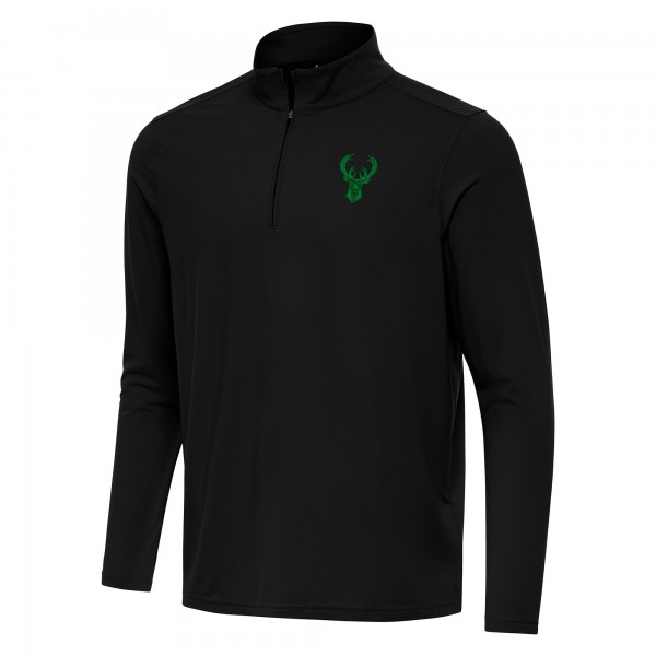 Кофта на короткой молнии Milwaukee Bucks Antigua St. Patricks Day Intent - Black