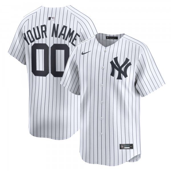 New York Yankees Nike White Home Limited Custom Jersey