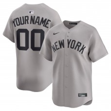 New York Yankees Nike Gray Away Limited Custom Jersey