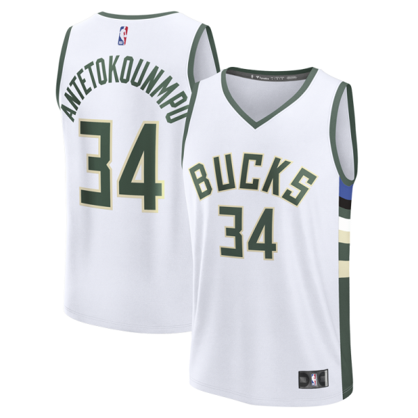 Джерси Milwaukee Bucks Giannis Antetokounmpo Fanatics White Fast Break Replica Player - Association Edition