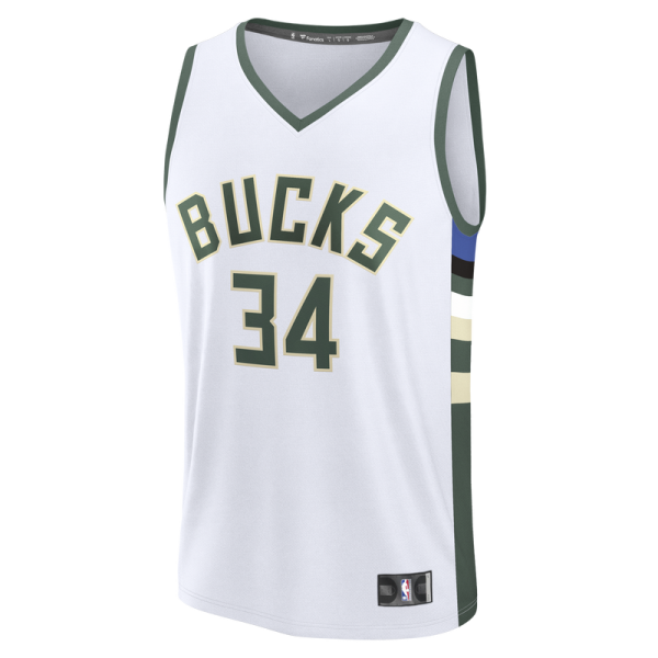 Джерси Milwaukee Bucks Giannis Antetokounmpo Fanatics White Fast Break Replica Player - Association Edition